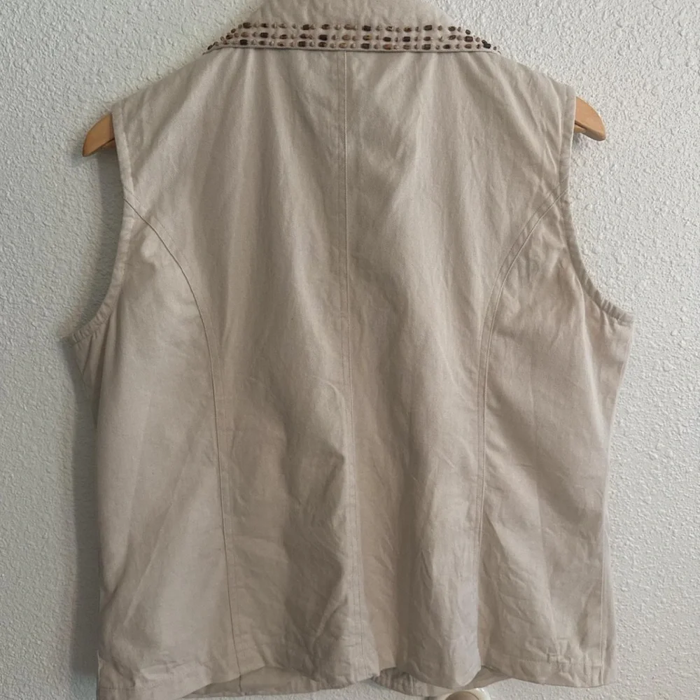 Vintage New Direction Sport Beaded Vest 90s Boho Coastal Cowgirl - Picture 6 of 7